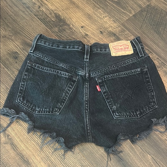 Levi's Black Distressed Jean Shorts - Picture 5 of 5